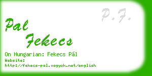 pal fekecs business card